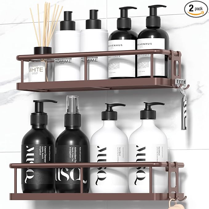 YASONIC Shower Caddy Adhesive, No Drill Bathroom Shower Organizers, by YASONIC