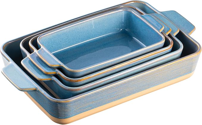 Dafuceramic Casserole Dishes for Oven, Baking Dishes, Ceramic Bakeware Sets of 4 by Dafuceramic