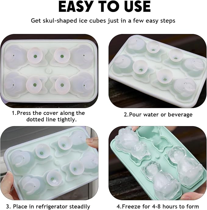 4 Cavities 3D Cat Ice Cube Molds, Cute Cat Shape Ice Mold, Large Ice Cube Tray - Image 7