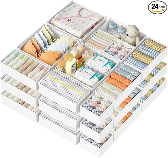 DIMJ Drawer Organizer Clothes 24 Pack by DiMJ