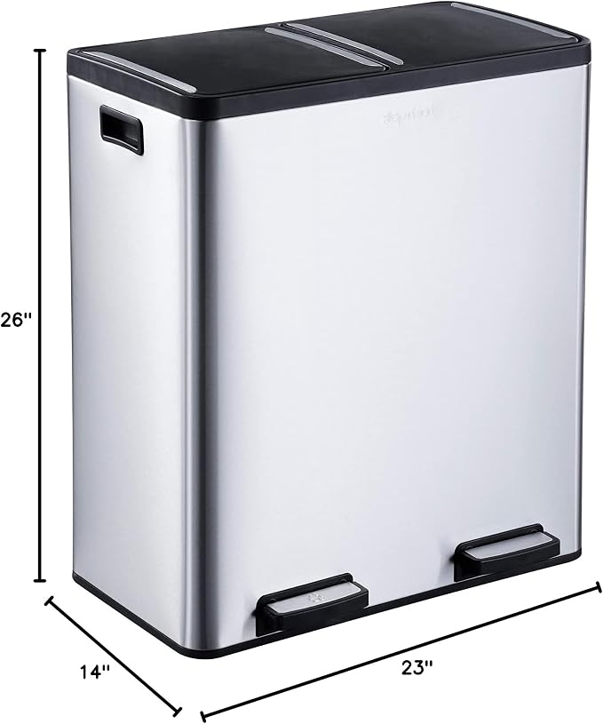 Step N' Sort The 18.5 Gallon Extra Large Capacity, Dual Trash and Recycling Bin - Image 11