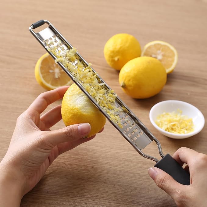 Zester Grater with Protective Cover – Fine Stainless Steel Lemon Zester cheese - Image 4