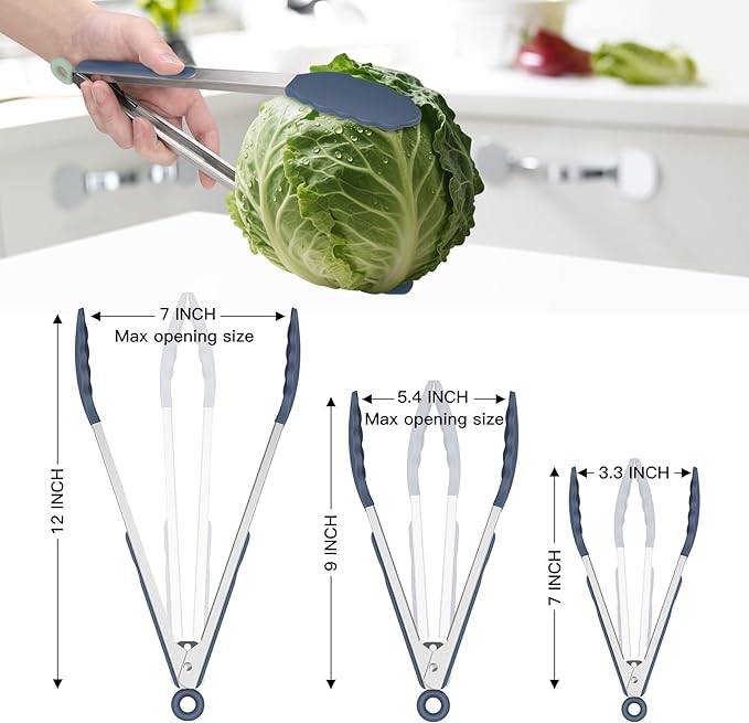 HOTEC Premium Stainless Steel Locking Kitchen Tongs - Image 3