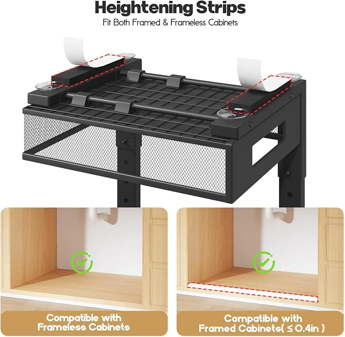 1 Pack 19IN Depth Under Sink Organizer, 2-Tier Pull Out Cabinet Organizer - Image 3