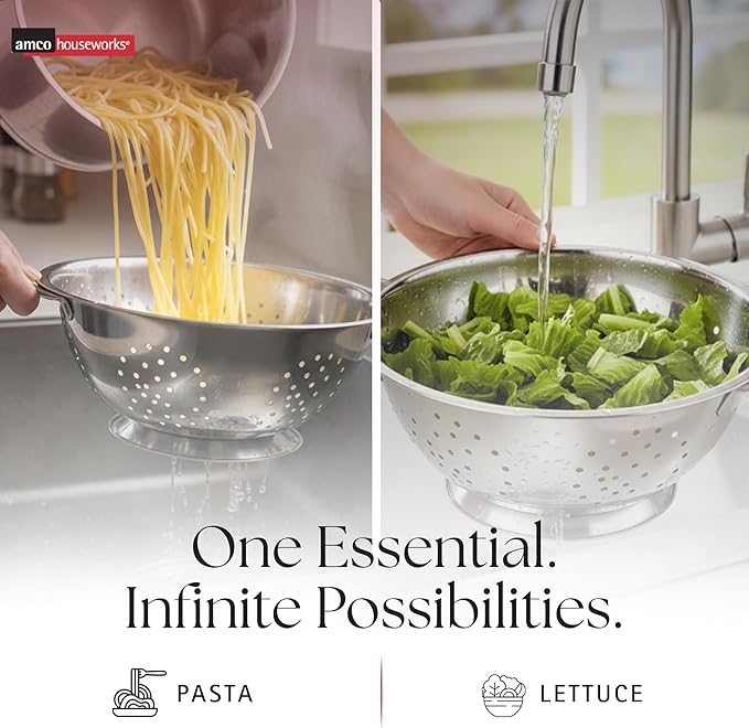 Amco 3-Piece Stainless Steel Colander Set - Image 3