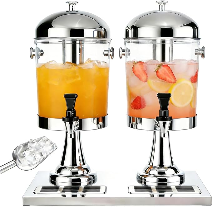 4.4 Gallon Iced Beverage Drink Dispenser, Stainless Steel Water Jar by Unknown