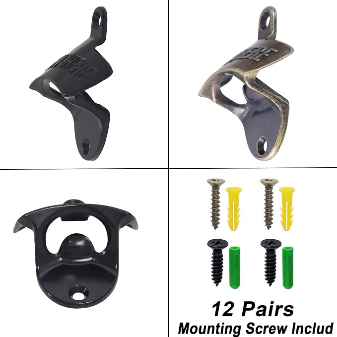 12 PCS Wall Mount Beer Opener Bulk, Stainless Mountable Bottle Cap Opener - Image 4