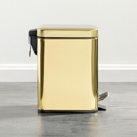 mDesign Slim Metal Rectangle 0.8 Gallon Trash Can - Image 2