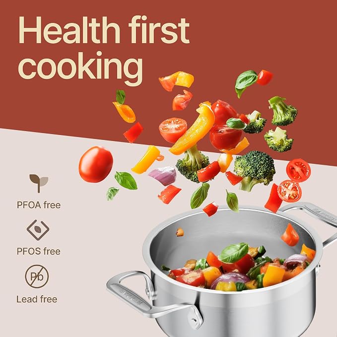 Stainless Steel Stockpot with Lid 2 Quart, Durable 18/8 Stainless Steel - Image 4
