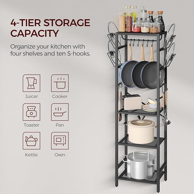 MAHANCRIS 4-Tier Pot Rack, Pots and Pans Organizer - Image 8