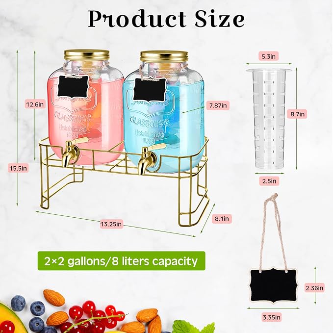 FillTouch 2 Pcs Glass Drink Dispenser - Image 2