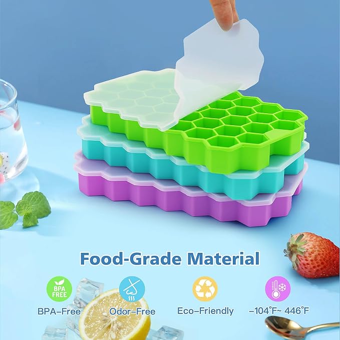 Azyh Ice Cube Trays for Freezer, 3 Pack Ice Cube Tray - Image 3