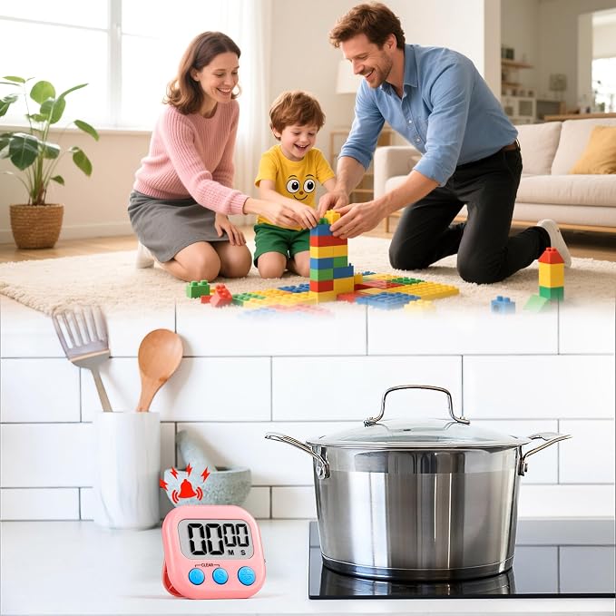 Timer for Kids Teachers Digital Kitchen Timers for Cooking Large Magnetic - Image 2