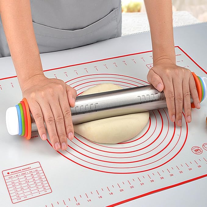 Rolling Pin with Adjustable Thickness Rings - Image 6