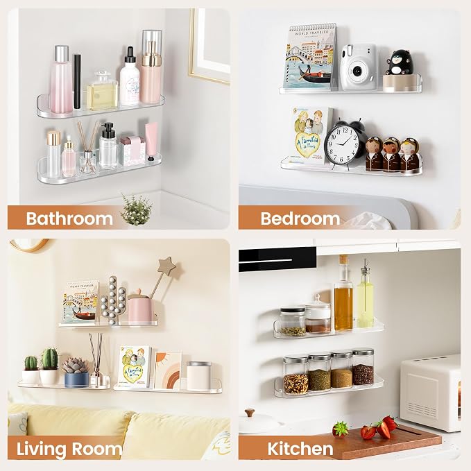 SpaceWhisper Floating Shelves for Wall, Living Room, Display Hanging Shelf - Image 5