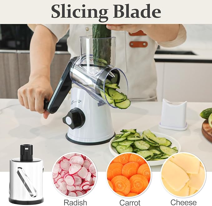 Cambom Rotary Cheese Grater Hand Crank Cheese Shredder - Image 3
