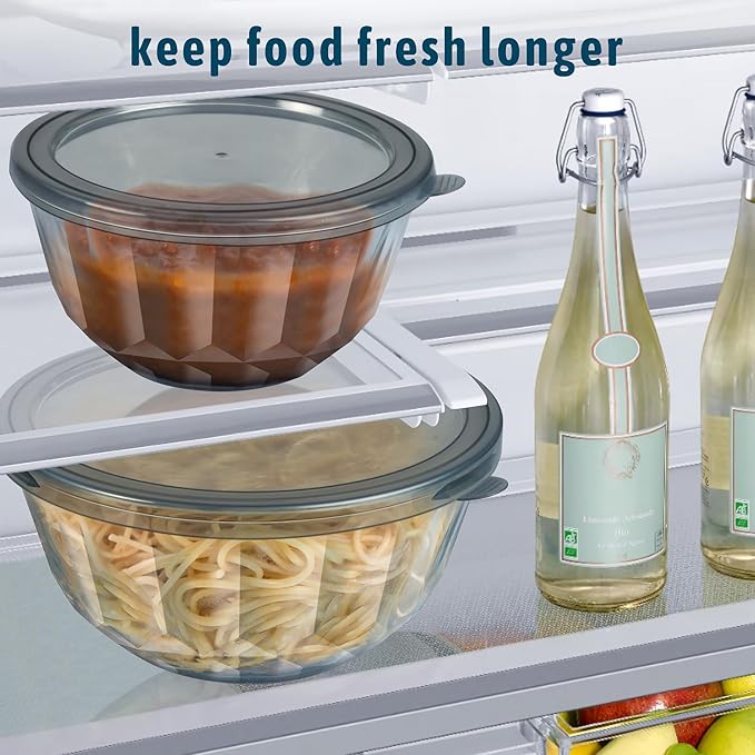 Freshmage Mixing Bowls with Airtight Lids Sets, 5 Packs Thick Glass Nesting - Image 4