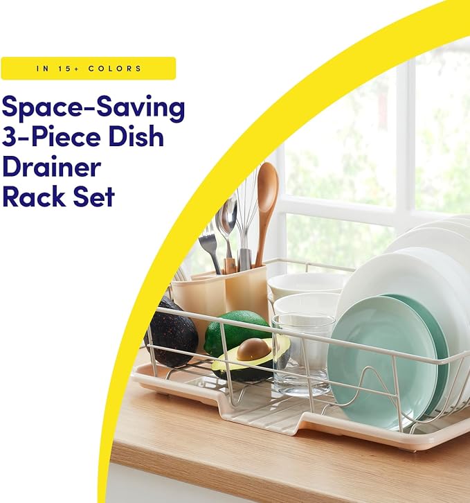 Sweet Home Collection Space-Saving 3-Piece Dish Drainer Rack Set: Efficient - Image 2