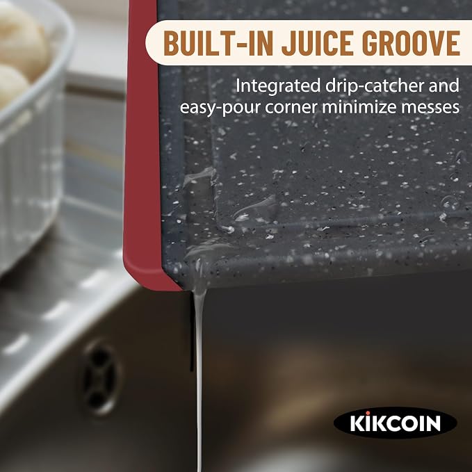 Kikcoin Plastic Cutting Boards for Kitchen, 3-Piece Large Cutting Board Set - Image 3