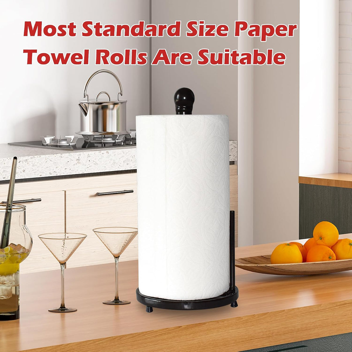Vintage Paper Towel Holder Countertop - Cast Iron Standing Roll Paper