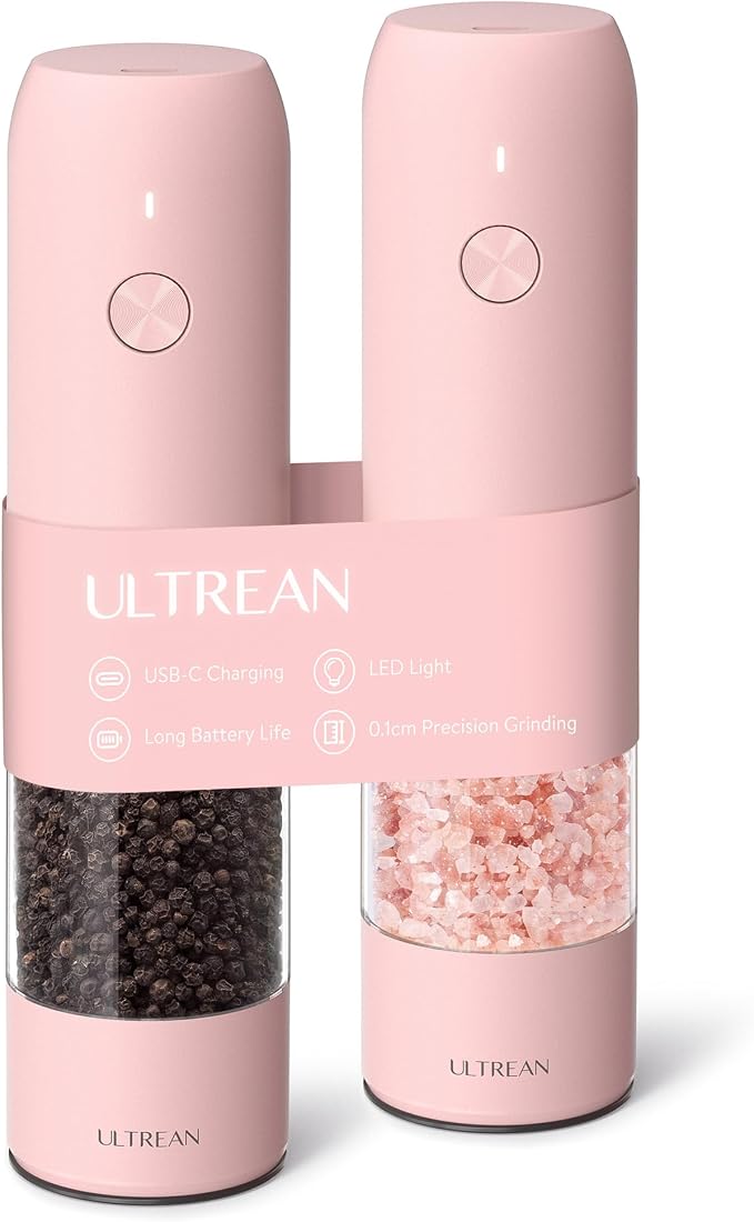 Ultrean Pepper Grinder, Rechargeable Salt and Pepper Grinder by Ultrean