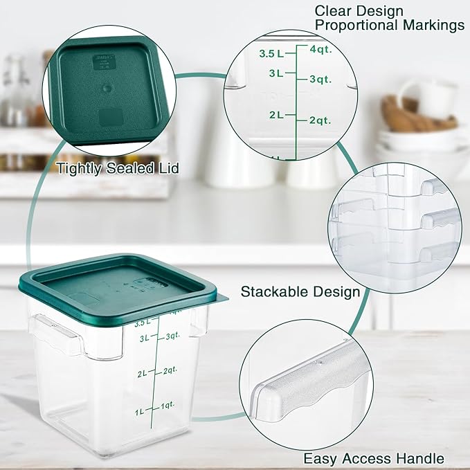 4 Pack 4QT Food Storage Containers - Image 3
