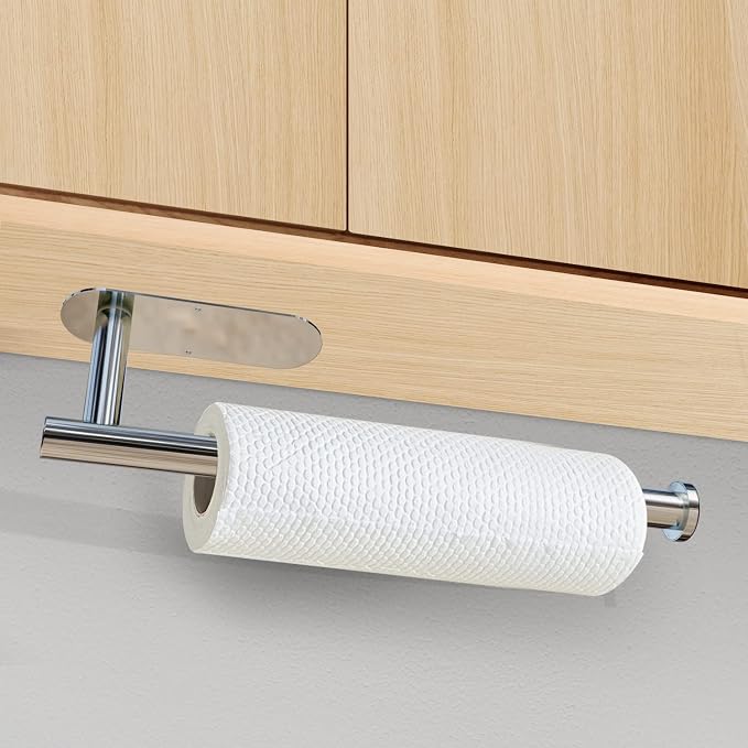 DEKAVA Under Cabinet Wall Mount Paper Towel Holder, Self-Adhesive Bar, - Image 2