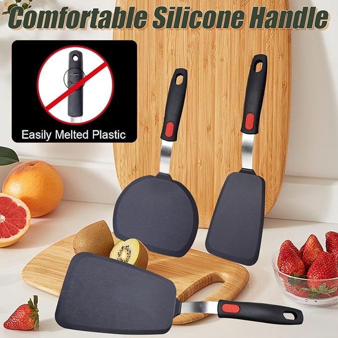 Silicone Spatula Turner Set, 600°F Heat Resistant Spatula - Image 5