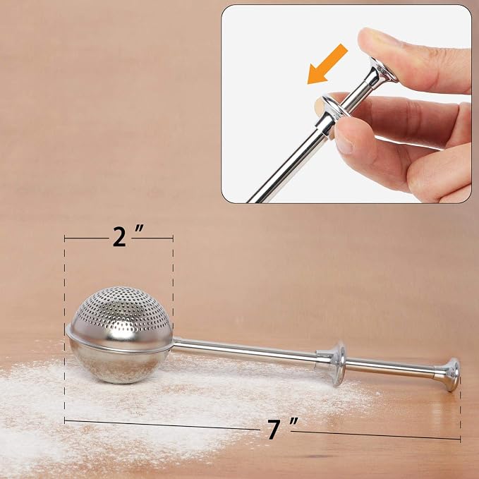 HULISEN Flour Duster for Baking, One-Handed Operation, 304 Stainless Steel - Image 7
