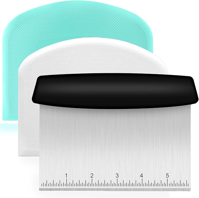 Ecavria Bench Scraper, Premium Stainless Steel Dough Scraper by Ecavria