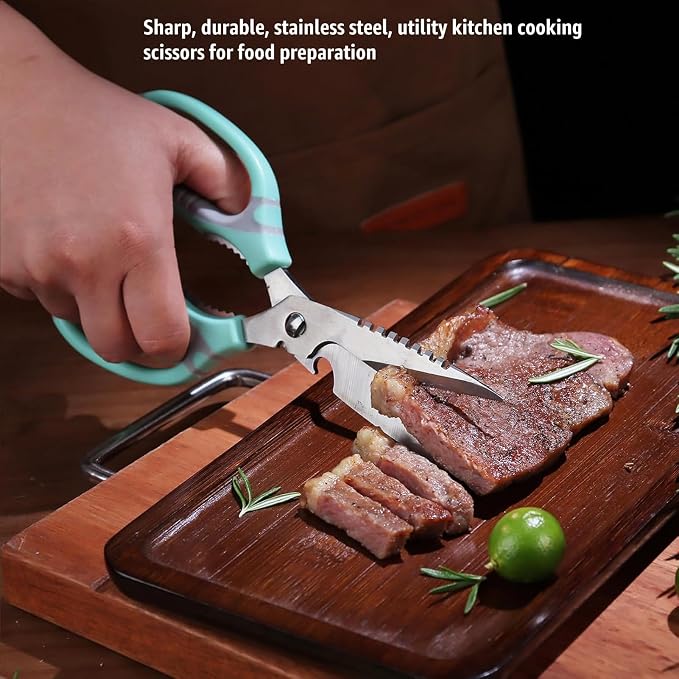 BoFuYuan Kitchen Scissors, 9-Inch Heavy Duty Multipurpose Food Cutting Shears - Image 7