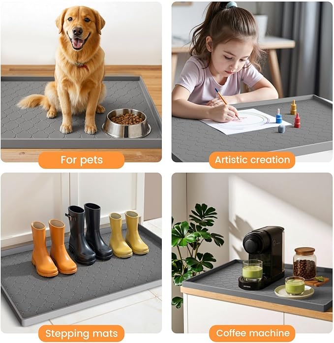 Jin&Bao Waterproof Under Sink Mat 34" x 22", Thick Silicone Mat Cabinet - Image 7