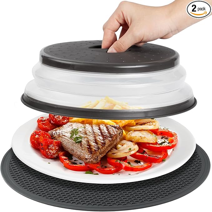 Microwave Splatter Cover & Silicone Mat – Collapsible, Reusable Food Guard and by MAGJIUKE