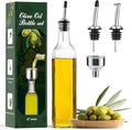 AOZITA 17oz Clear Glass Olive Oil Dispenser Bottle - 500ml Oil & Vinegar Cruet by AOZITA