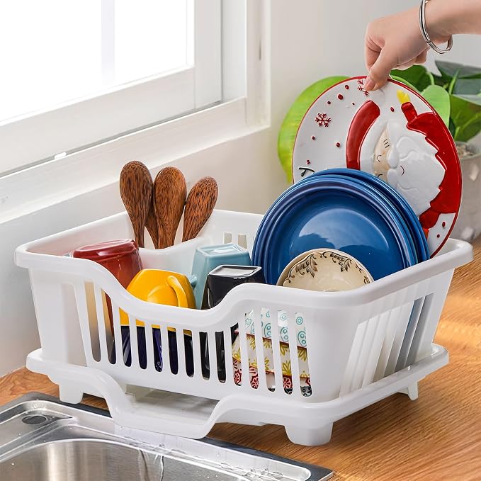 Noamus 2-Piece Plastic Dish Drying Rack, Heavy Duty Sink Set Dish Rack - Image 6