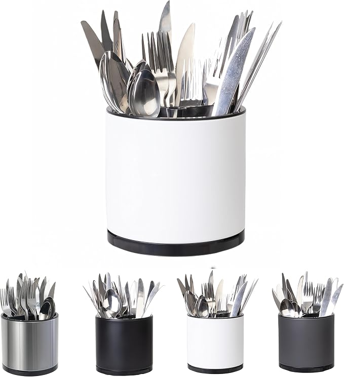 LIBODOUR Silverware Organizer Kitchen Utensil Holder 360°Rotating by ModernandFarmhouseUtensilHolder