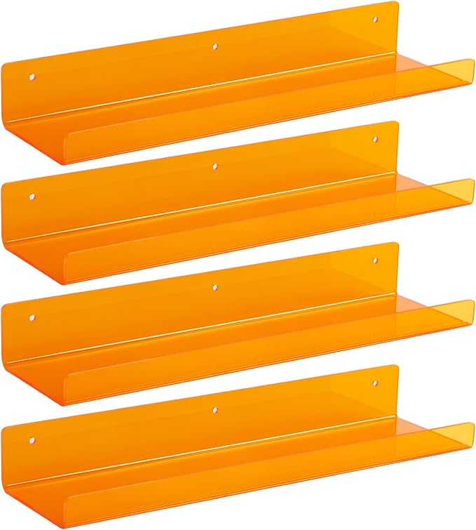 upsimples Acrylic Shelves for Wall Decor, Living Room, Floating Bookshelves for - Image 8