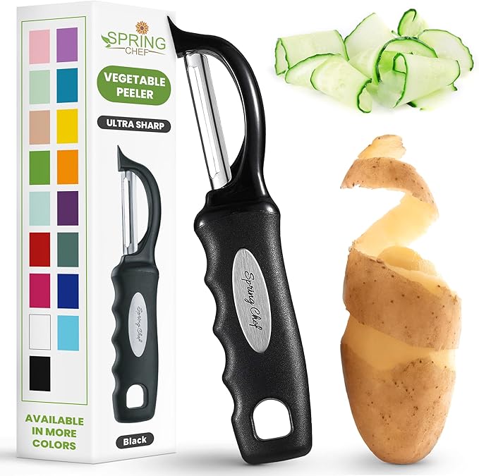 Spring Chef Premium Swivel Vegetable Peeler, Soft Grip Handle and Ultra Sharp by SpringChef