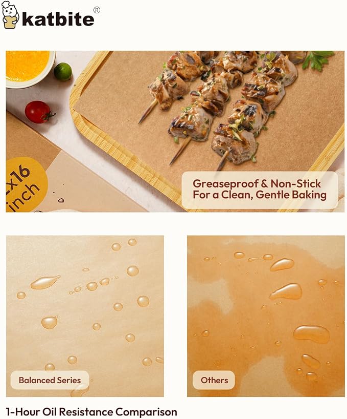 Katbite 220 Pcs Parchment Paper Sheets, 12x16 Inches Unbleached Baking Paper - Image 4
