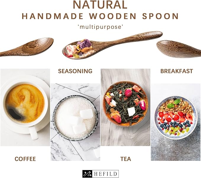 4 PCS Small Wooden Spoons, 5.8 Inch Honey Spoons - Image 5