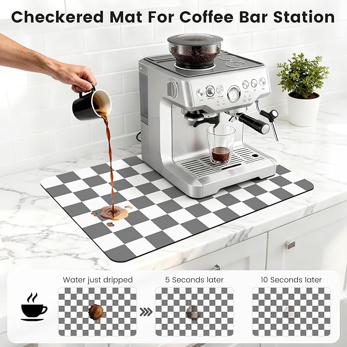 16" x 24" Checkered Dish Drying Mat - Image 3