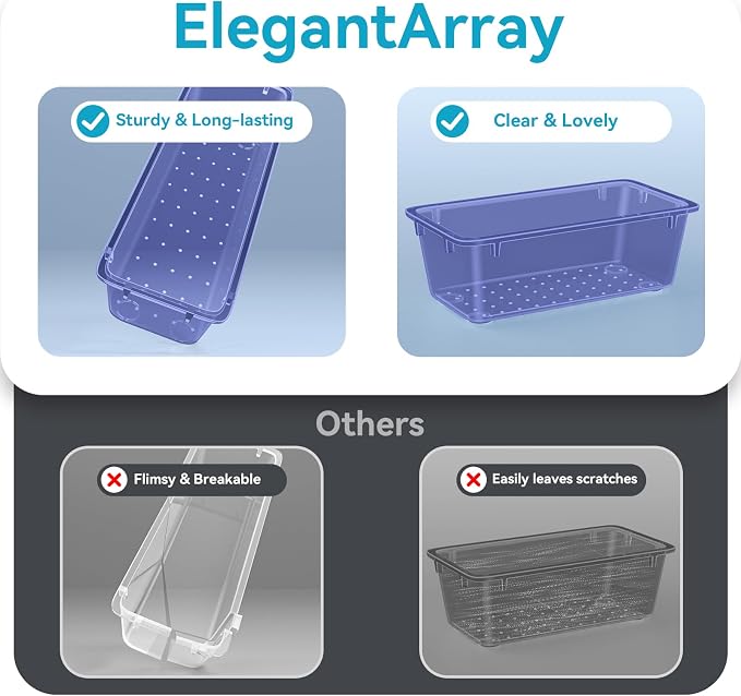 ElegantArray 12 PCS Drawer Organizer Set, 4 Sizes Tool Storage Trays - Image 2