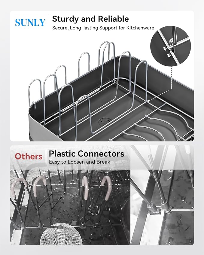 SUNLY Expandable Dish Drying Rack, Versatile Brackets - Image 7