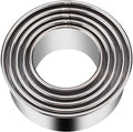 5 Pieces Biscuit Cookie Cutters Set, Stainless Steel Circle Round Cookie by KSPOWWIN