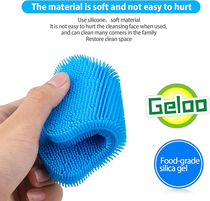 Geloo.Silicone Sponge Dish Brush, Double Sided Cleaning Brush - Image 3