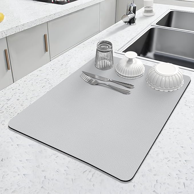 LOPNUR Kitchen Dish Drying Mat, Diatomite Coffee Mat, Super Absorbent Dish by LOPNUR