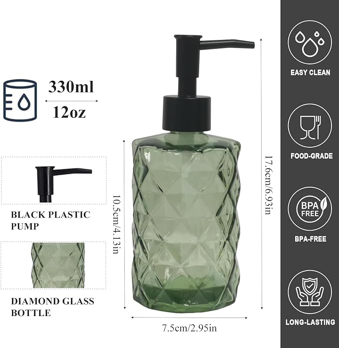 12Oz Small Glass Soap Dispenser - Image 2