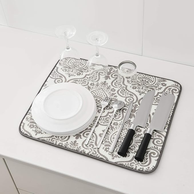 Subekyu Dish Drying Mats for Kitchen, Ultra Absorbent Microfiber Drying Mat - Image 5