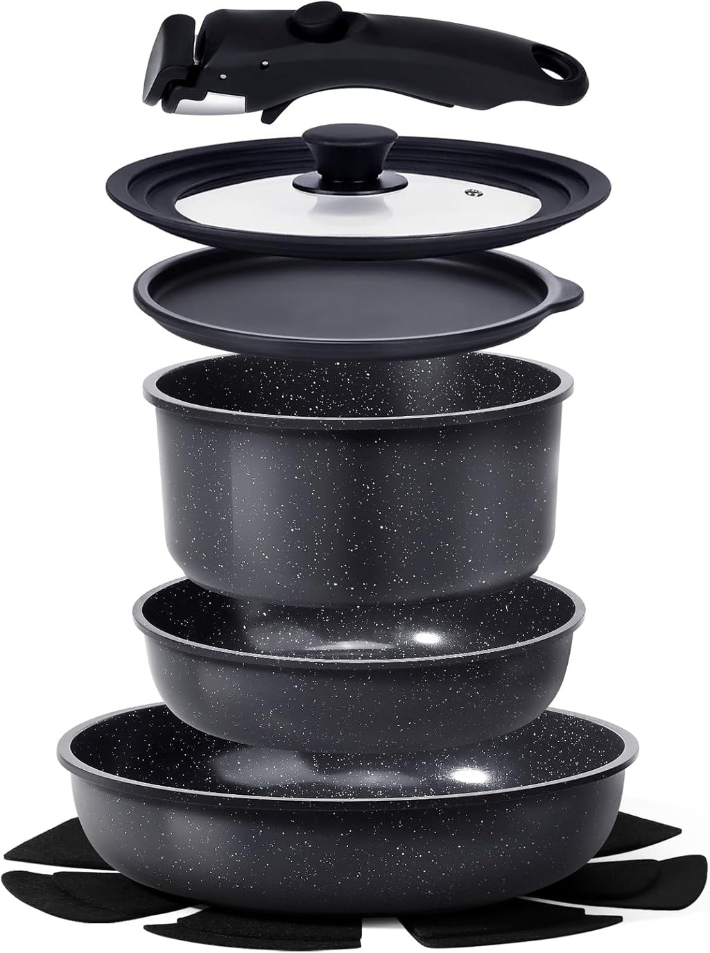 GiPP Ceramic Pots and Pans Nonstick Cookware Sets with Detachable
