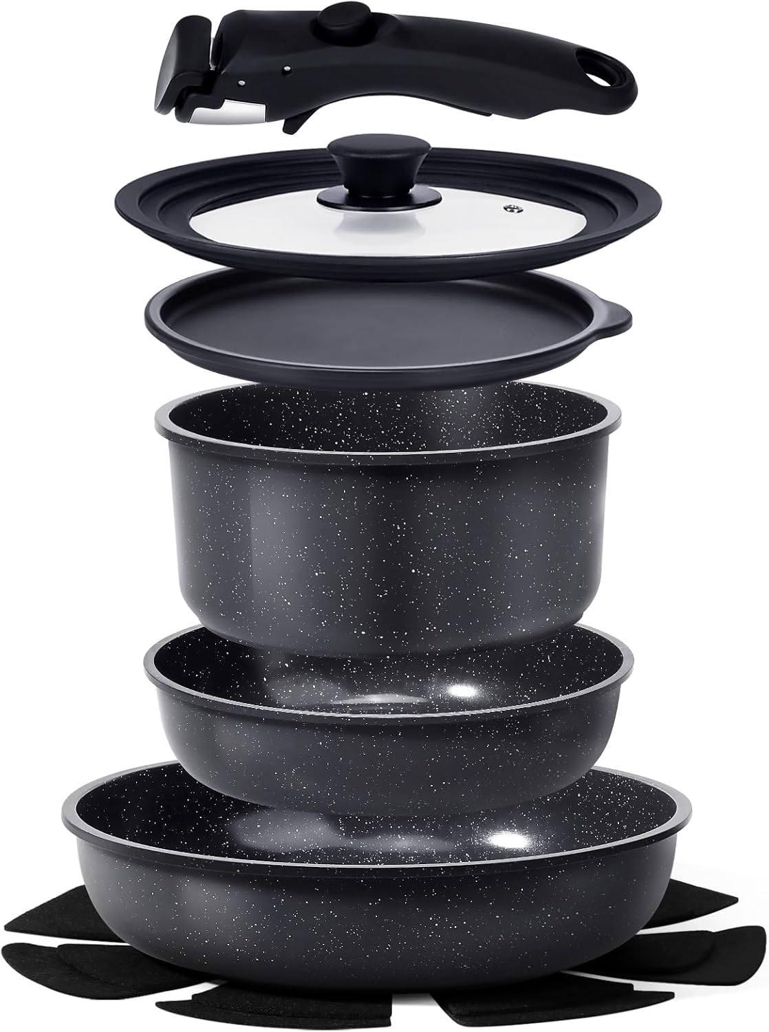 GiPP Ceramic Pots and Pans Nonstick Cookware Sets with Detachable